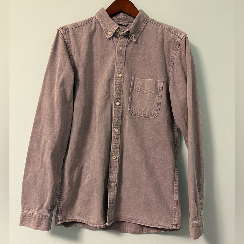 Zara Purple Denim Button Down Medium